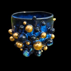 Skulptūrinis akmens masės puodelis  "Royal Blue "