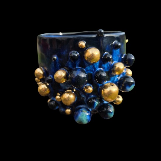 Skulptūrinis akmens masės puodelis  "Royal Blue "